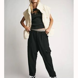 Free People Bay to breakers pant black size small